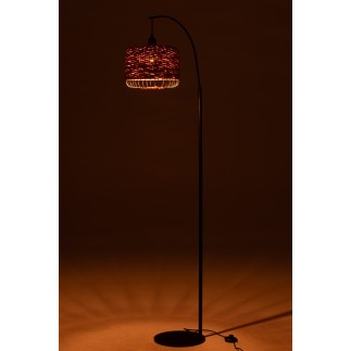 Lanterna de metal e fibra laranja 56x27x168 cm