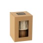 Lampe led en bois beige 16.5x16.5x23 cm Lampe led en bois beige 16.5x16.5x23 cm