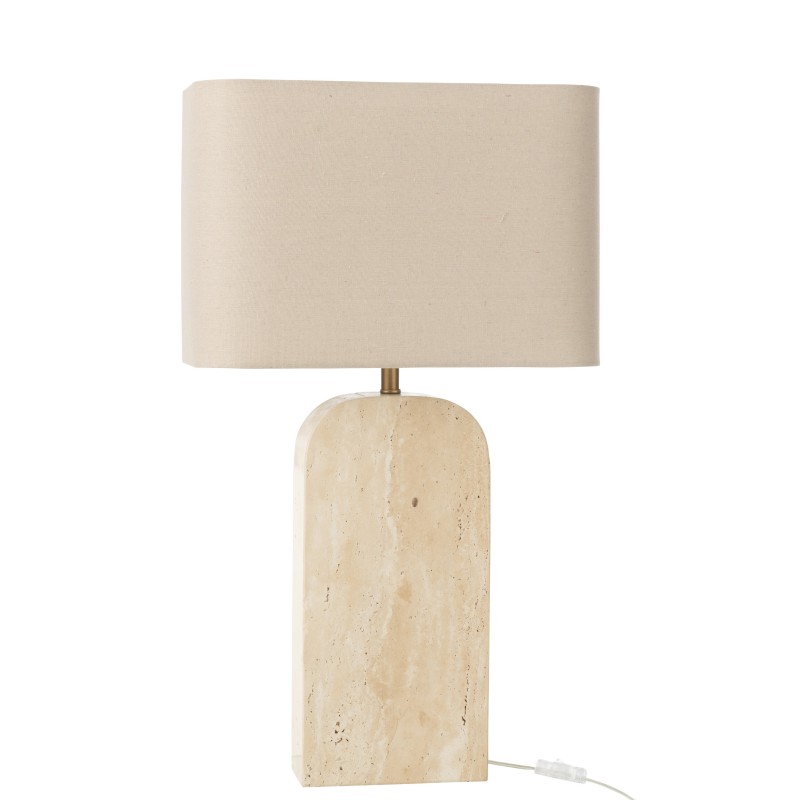 Lampada da tavolo in pietra beige 40x20x71 cm
