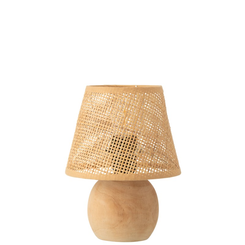 Lámpara led en madera beige 17x17x23 cm