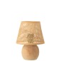 Lámpara led en madera beige 17x17x23 cm