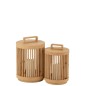 Lámpara cilíndrica de madera de abeto beige 24.5x24.5x36 cm