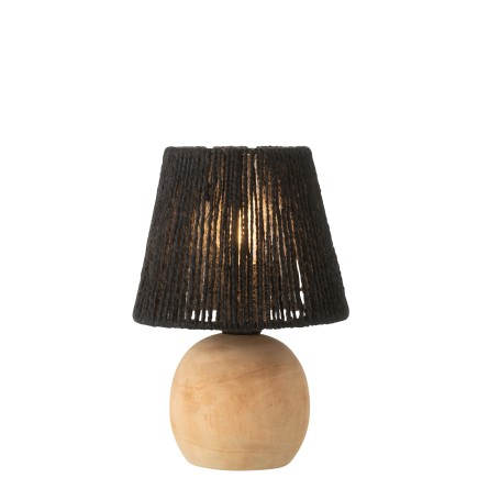 Lámpara led en madera negra 16.5x16.5x23 cm
