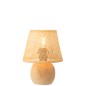 Lámpara led en madera beige 17x17x23 cm