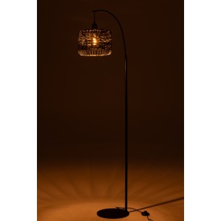 Lámpara de pie de metal y fibra verde 56x27x168 cm