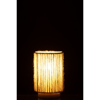 Lâmpada LED em metal bege 10,5 x 10,5 x 16 cm
