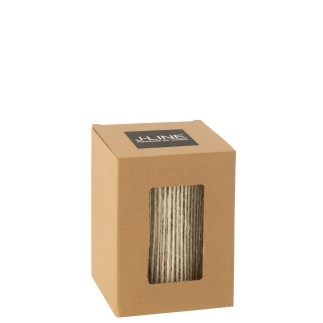 Lâmpada LED em metal bege 10,5 x 10,5 x 16 cm