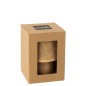 Lámpara led en madera beige 17x17x23 cm