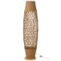 Lámpara de pie de metal y madera beige 31x31x119.5 cm