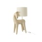 Lámpara caballo de resina beige 32x23.5x56 cm