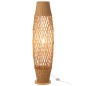 Lámpara de pie de metal y madera beige 31x31x119.5 cm