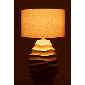 Lámpara de mesa de cerámica beige 40x40x68 cm
