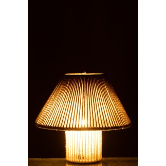 Lámpara led en algodón beige 21.2x21.2x18.7 cm