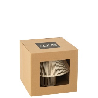 Lámpara led en algodón beige 21.2x21.2x18.7 cm