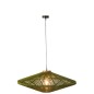 Candeeiro suspenso em metal verde 93x93x36 cm