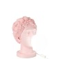 Lámpara de cara en resina rosa 29x21x33 cm