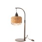 Candeeiro lanterna em metal e fibra bege 17x17x52 cm Candeeiro lanterna em metal e fibra bege 17x17x52 cm