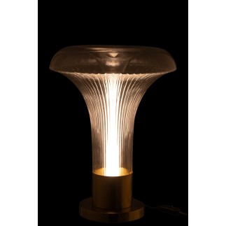 Lámpara de sobremesa Led en cristal transparente 41x41x55 cm