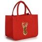 Bolsa Navideña Reno Rojo Dorado 19 x 42 x 35 cm (12 Unidades)