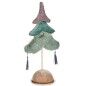 Sapin de Noël Polyester Turquoise Argenté Bois 12 x 43 x 22 cm (4 Unités)