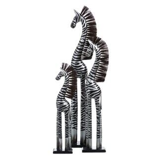 Statua Decorativa Nero Argentato Legno 19 X 12 X 100 CM