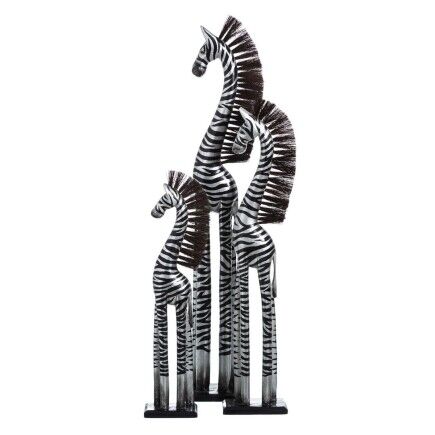 Statua Decorativa Nero Argentato Legno 19 X 12 X 100 CM