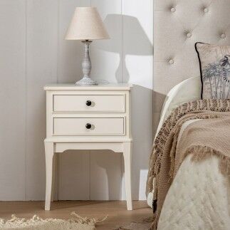 Comodino Bianco Legno di pino Legno MDF 43 X 33 X 60 CM