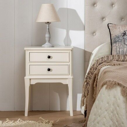 Comodino Bianco Legno di pino Legno MDF 43 X 33 X 60 CM