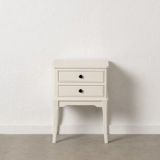 Comodino Bianco Legno di pino Legno MDF 43 X 33 X 60 CM