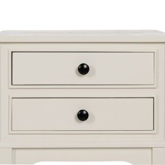 Comodino Bianco Legno di pino Legno MDF 43 X 33 X 60 CM