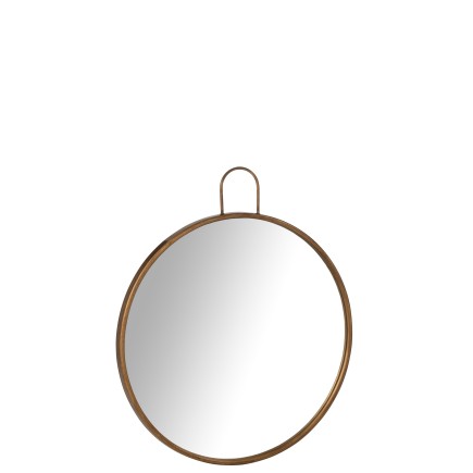 Miroir rond à bord doré Diamètre 60.5 cm