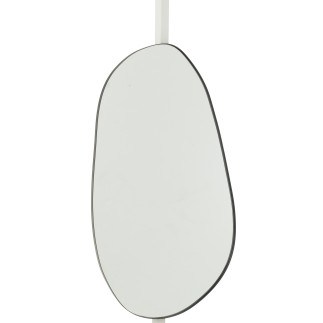 Miroir irrégulier bord métal noir 108x59 cm