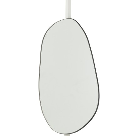 Miroir irrégulier bord métal noir 108x59 cm