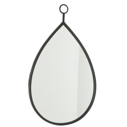 Miroir suspendu bord métal noir 45x74.5 cm