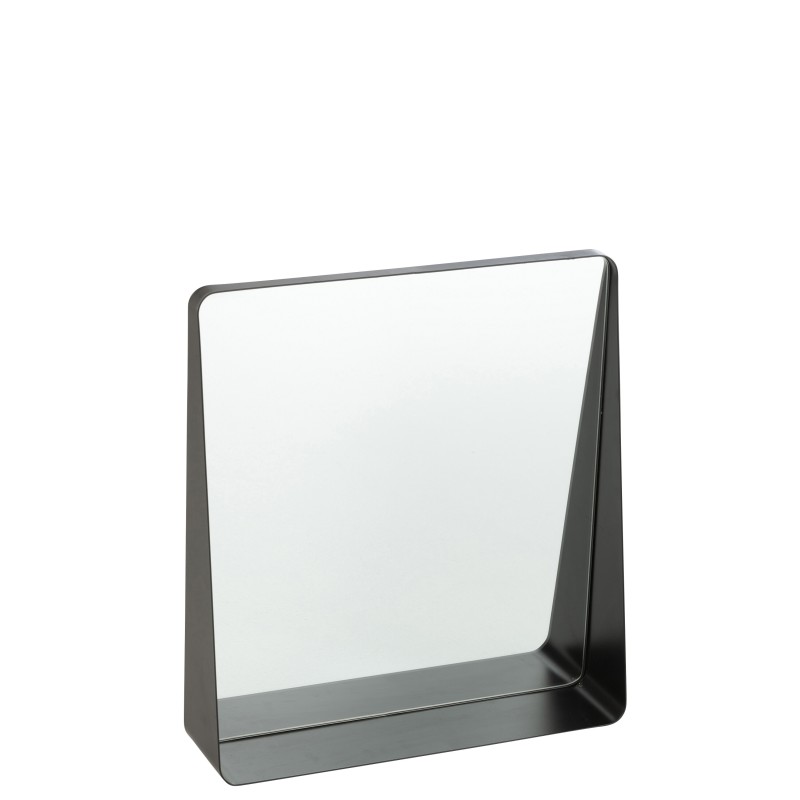 Espelho de parede quadrado em metal preto 38x9x41cm Espelho de parede quadrado em metal preto 38x9x41cm