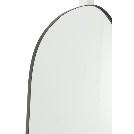 Miroir irrégulier bord métal noir 108x59 cm