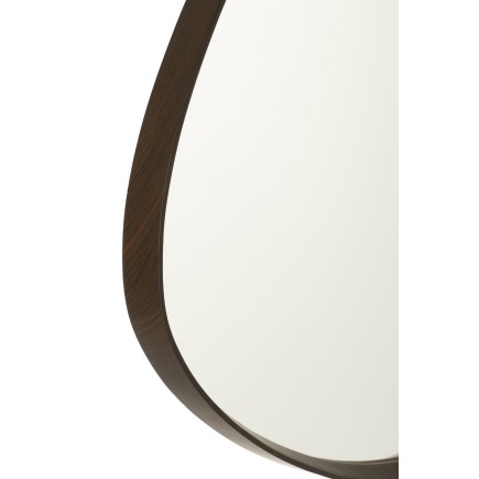 Espelho irregular com moldura em madeira castanha 70x61cm