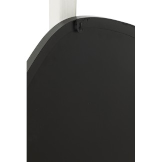 Miroir irrégulier bord métal noir 108x59 cm
