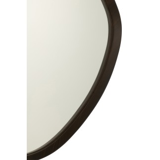 Miroir irrégulier bord en bois marron 88x79 cm