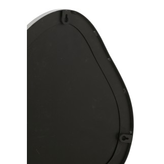 Miroir irrégulier bord en métal noir 41x29 cm
