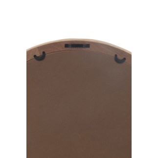 Espejo redondo con borde de madera beige D.50cm