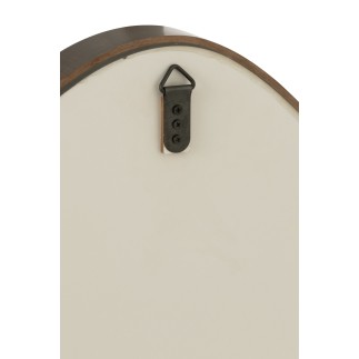 Espelho irregular com moldura em madeira castanha 70x61cm