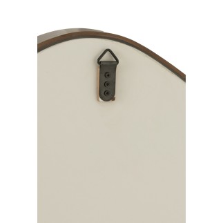 Miroir irrégulier bord en bois marron 88x79 cm
