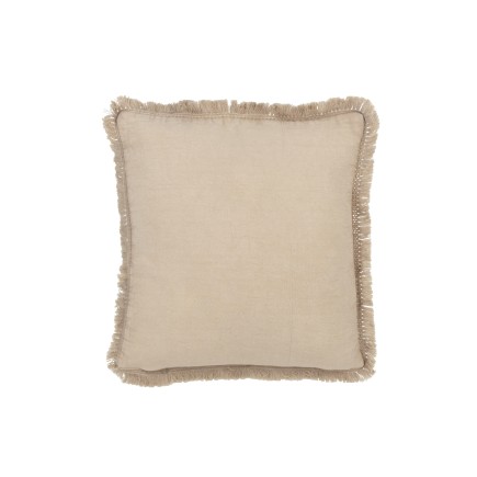 Coussin carré à broderie en coton gris 52x52x15 cm