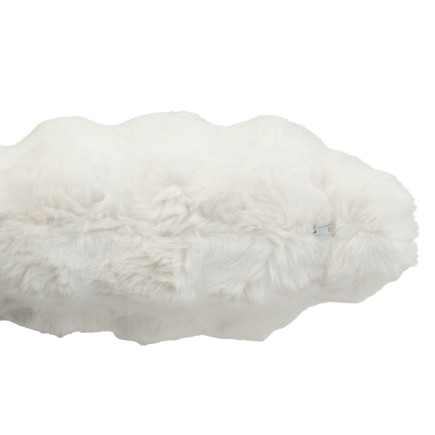 Coussin carré en polyester blanc 45x45x18 cm