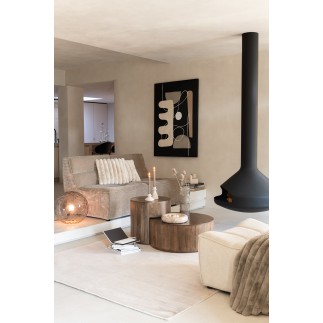 Coussin carré en polyester blanc 45x45x18 cm