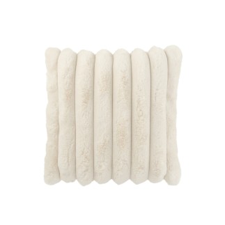 Coussin carré en polyester blanc 45x45x18 cm