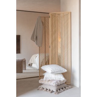Cuscino quadrato in poliestere beige 45x45x18 cm