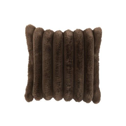 Coussin carré en polyester marron 45x45x18 cm