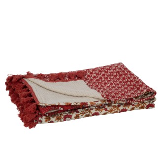 Plaid in cotone rosso 130x180x1 cm